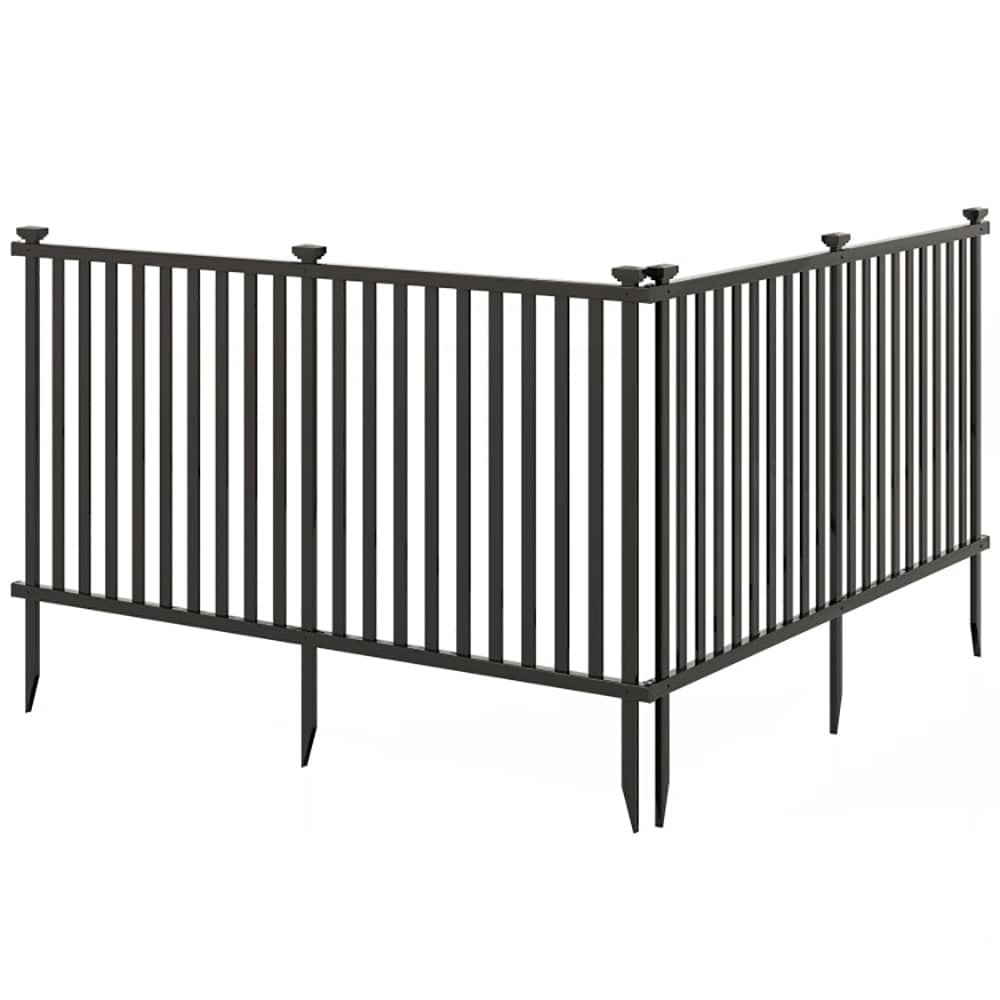 VANECL 2 Pack 80 x 51 Inch White Vinyl Picket Fence Panels, No-Dig PVC Garden B0rder Fencing with Ground Stakes, Flexible Connectable Landscape Barrier for Yard Patio Pool Pet Play Area