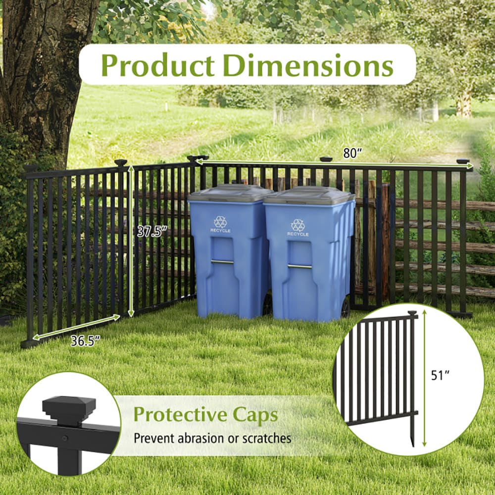 VANECL 2 Pack 80 x 51 Inch White Vinyl Picket Fence Panels, No-Dig PVC Garden B0rder Fencing with Ground Stakes, Flexible Connectable Landscape Barrier for Yard Patio Pool Pet Play Area