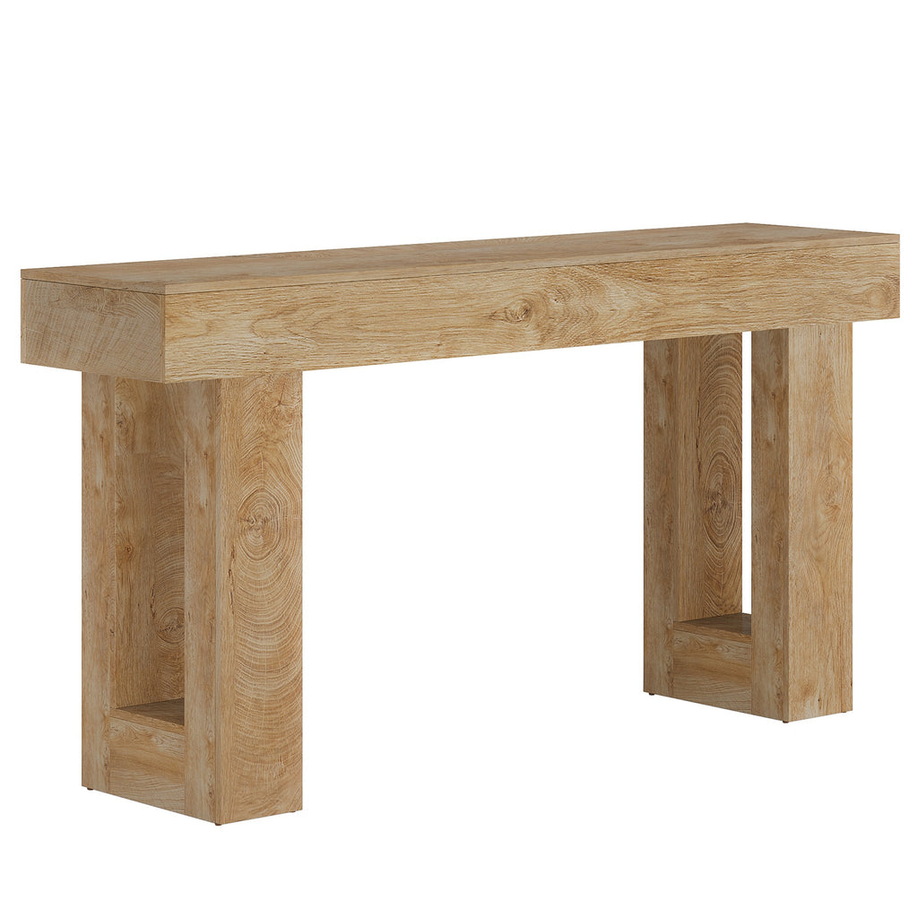 VANECL 63 Inch Wooden Console Table, Rustic Country Style Entryway Sofa Table with Sturdy Foot Pads, Engineered Wood Accent Foyer Table for Living Room Hallway Dining Room, Easy to Assemble
