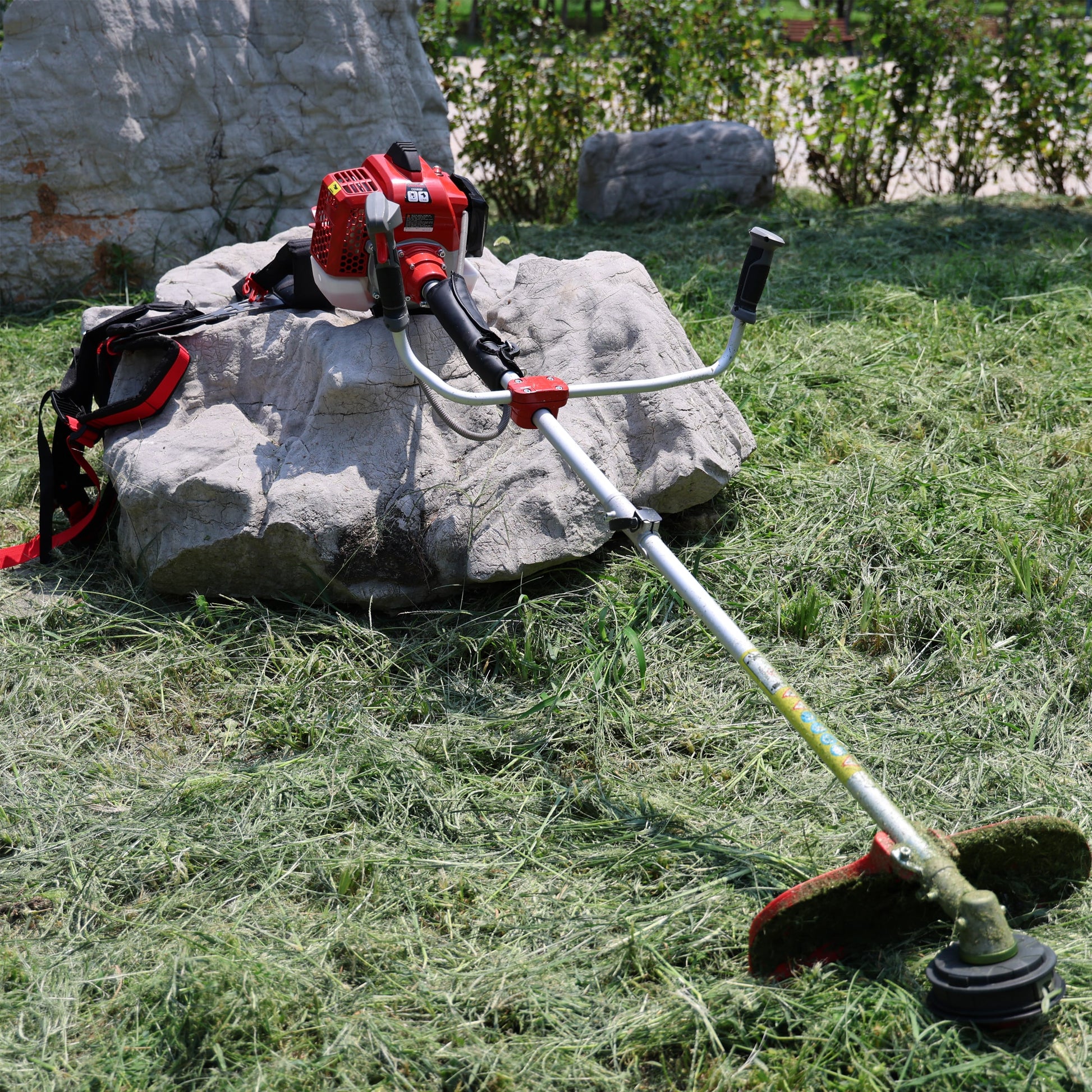 VANECL 58CC 2-Stroke Gas String Trimmer Pro Grade Brush Cutter, EPA Certified Heavy Duty Weed Eater, Orange Gas Powered Lawn Trimmer for Overgrowth Brush & Yard Clearing