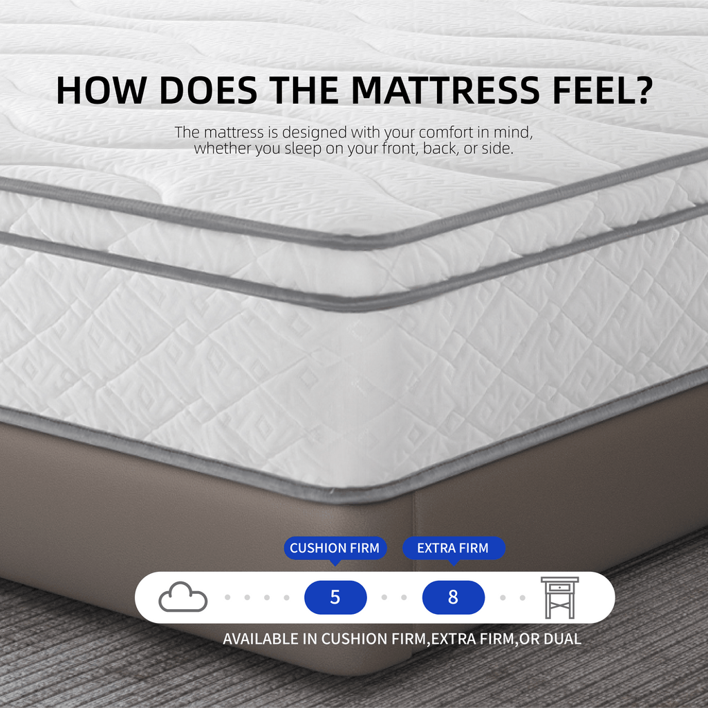 VANECL Full Size Hybrid Mattress, 10 Inch Gel Memory Foam & Individually Wrapped Pocket Coil Innerspring Mattress in a Box, Medium Firm Support, CertiPUR-US & OEKO-TEX Certified