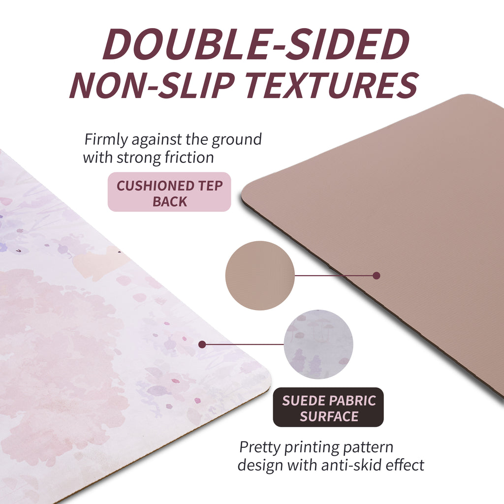 VANECL Printed Suede Top TPE Yoga Mat 72"×24", Dual Sided Non Slip Exercise Workout Mat, Multi-Purpose Anti-Tear Fitness Mat for Yoga Pilates Stretching Indoor & Outdoor
