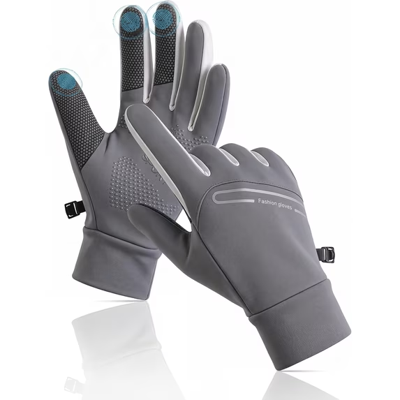 WANDOBAO Winter Thermal Gloves for Men Women,Touch Screen Non-slip Waterproof Windproof Warm Fleece Suitable for Running Riding Driving Hiking Outdoor Sports Multifunctiona-Black