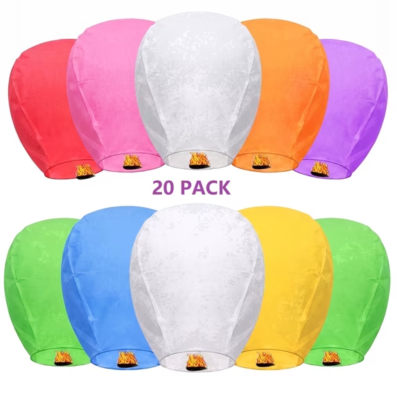 WANDOBAO 20 Pack Colorful Paper Lanterns, Chinese Paper Lanterns for Party, Festive Decorative Lanterns for Wedding, Birthday, Celebration