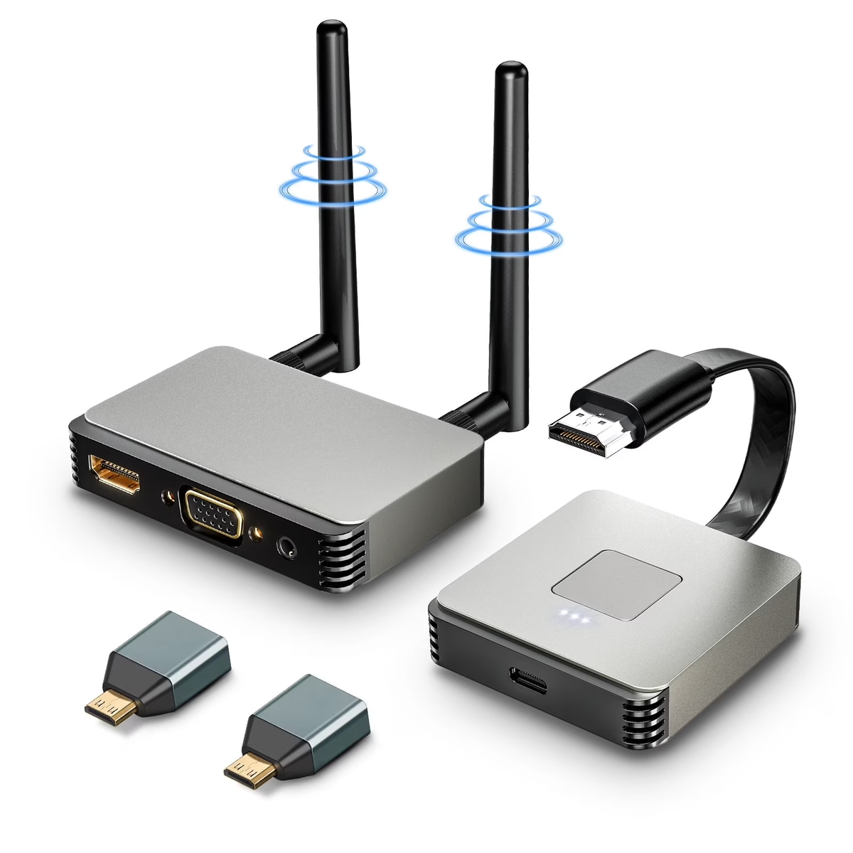 TOUCHOPE Wireless HD-MI Transmitter and Receiver, Plug & Play Portable 2.4G/5G HD-MI Wireless Extender Kit for Laptop/Pc/Tv Box/Projector