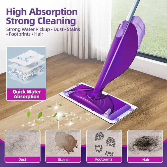 KCRAGAS Mopping Pads Refills for Swiffer Wet Jet Mop, Disposable Wet Jet Pads,Superior Absorption,Suitable for All Hardwood & Multi-Surface 30 Court