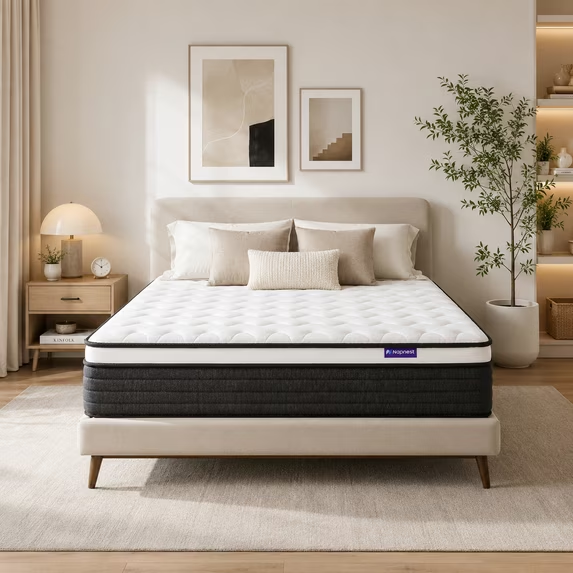 Aminy Full Mattress, 10" Memory Foam Mattress in a Box, Pocket Spring Mattress with Cooler Sleep and Pressure Relief, 54"*75"
